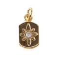 Pendente fiore dorato con zircone centrale e rilievo di petali per gioielli DIY - Girasole 02