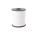 White faux suede braided cord on black spool for Christmas gift bouquet wrapping - White Suede Cord / White
