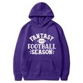 Violetter American Football Hoodie mit weißem Fantasy Football Season Print und Kapuze - S / Oberteile / Lila (FANTASY FOOTBALL)