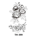 Waterproof temporary tattoo sticker featuring black and white rose sketch design TH-399 - Th-399 / 210*148mm