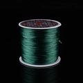 Flat dark green elastic crystal string for DIY jewelry on a white spool roll - Dark Green