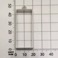 Silver rectangle hollow metal pendant frame for DIY resin crafts 50mm x 20mm size - Large Rectangle (10476) / 20x45mm / White K/Silver