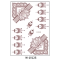 Brown henna style temporary tattoo sticker with floral moon patterns, model W-1012S - Moon Star Henna Pattern (W-1012S)