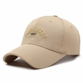 Beige baseball cap with 1987 embroidery and textured fabric for a premium aesthetic - Adjustable / Medium Beige