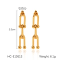 Eleganti orecchini a catena a forma di U placcati in oro con finitura a specchio - Hc-e10513
