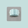 Self-adhesive light blue wall-mounted mop holder with non-slip rollers and waterproof pad - 8*8 Reinforced / Green