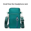 Teal crossbody phone bag in small size without earphone jack, waterproof nylon fabric - Small (No Headphone Jack) / Green