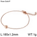 Bracciale minimalista in acciaio inossidabile oro rosa con ciondolo a zampa e catena a O - Bracciale con Impronta di Zampa Oro Rosa