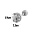 Silver star and moon cartilage stud earring with tiny crystals, 0.5cm small size - 5# Pave Moon Star (HSPJ093-5) / Silver