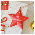 Decorazione natalizia a forma di stella rossa in metallo con scritta Merry Christmas - Ferro / Pentagramma Rosso