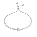 Detailed view of silver Scorpio zodiac bracelet featuring shimmering cubic zirconia stones - Silver Scorpio