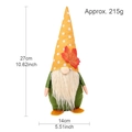Gnome d'automne en peluche avec chapeau à pois jaunes et feuille d'érable, 27cm hauteur - Style Homme Érable à Pois