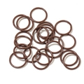 Brown 8/10mm macaron painted metal open jump rings for DIY jewelry craft making - Coffee