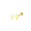 Minimalist golden stainless steel cross stud earrings for ear cartilage and lobes - One Pair / Cross (LA111309-G)