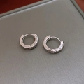 Boucle d'Oreille Simple Gravée d'Étoile à Cinq Branches (10# Boucle-Argent)