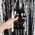 Glossy black macaron tinsel fringe curtain for birthday party wall decoration - 1*2.5M / Black