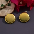 Paire de pendentifs médaillons ronds dorés polis avec cadres vintage sur fond gris - N°27 Médaillon Rond Uni (27.5*31mm)