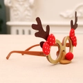 Christmas reindeer antler glasses with red bow and glitter finish for holiday parties - Reindeer Style