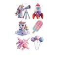 Adesivi per tatuaggi unicorno 3D impermeabili con temi spaziali e arcobaleno magico - Unicorno Spaziale (WS-C073)