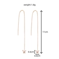 Minimalist gold butterfly tassel earrings with long chain and sparkling zircon stones - NE1040 Butterfly