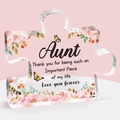Acrylic puzzle piece ornament for Aunt with floral patterns and butterfly details - Aunt Thickened Style (Qa6)