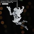 Clear acrylic angel ornament with silver glitter for Christmas tree decor, 9x12cm size - Angel (30g)