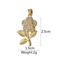 18k gold plated rose pendant necklace with sparkling crystal inlay floral design - D9013JB Flower