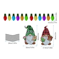 Detailed view of Christmas magnetic decals with gnome designs and dimensions for car decor - RFM024+6 Wires: Christmas Gnome and Bulbs Set