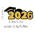 Detailansicht der 2026 Doktortitel-Brosche mit Maßen 3,3 cm Breite und 2,6 g Gewicht - Gelb Schwarz 2026 Graduierung Brosche (C3450-6)