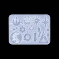 Star and moon silicone earring mold for DIY resin jewelry making 12.2x8.8cm size - Starfish Earring Mold-ED#189
