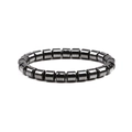 Faceted black hematite beads bracelet with metallic finish on a snake chain - 8mm Bone Bead