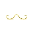 Piercing setto a baffo in acciaio inossidabile 316L dorato gioiello su sfondo bianco - 1.6x62mm / Oro