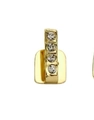 Grillz hip hop à une rangée de zircons avec une finition dorée pour les dents - Or Blanc Zircone