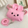Detalle de mochila de conejo rosa para mascotas con correa ajustable y clip de metal - S (Pecho 30-40cm) / Conejo Rosa