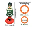 Inflatable Nutcracker ring toss game set with soldier base and two colorful rings - Green Nutcracker Soldier Ring Toss (2 Rings)