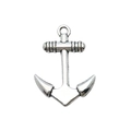 Silver metallic anchor pendant with glossy finish for DIY nautical jewelry making - Medium Anchor Accessory (6956) / 1 Piece (20x25mm) / Antique Silver
