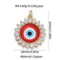 Detailansicht des Evil Eye Anhängers mit Emaille-Muster und weißen Zirkonia-Steinen - YSN032-01 (Standard Blauäugiger Anhänger)
