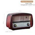 Retro red and black vintage radio ornament measuring 18cm x 11cm for home decor - Vintage Radio Ornament