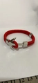 Men's nautical bracelet featuring a red polyester rope and silver anchor buckle - Milan Red