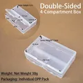 Transparent 4-grid double-sided plastic storage box for beads and small parts - Double-sided 4-Grid Box