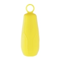 Stretchable bright yellow silicone travel bottle sleeve with top hanging loop - 2nd Gen (Portable Loop) / Yellow