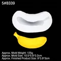 Silicone banana mold with size 10.5x5.8x3.2cm for mousse cakes and handmade soaps - No.5 Long Strip Banana Style (B339) / Clear