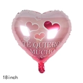 18 inch pink striped heart foil balloon with Spanish Te Quiero Mucho greeting - 18 Inch Spanish I Love You - Pink Gradient Stripes