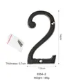 Numero civico 2 in ghisa nera vintage, 14 cm x 7,5 cm con viti di montaggio incluse - Numero Grande Piatto-2
