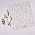 5D geprägte weiße Schmetterling und Blumen Nagelaufkleber mit eleganter 3D Relieftextur - Weißes Schmetterlingsblumen-Design (FEB-817)