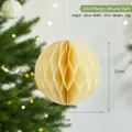 10cm beige honeycomb paper ball hanging ornament for Christmas tree decoration - 10cm Round Ball / Beige