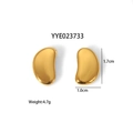 Polished gold bean stud earrings for women made of durable stainless steel material - Bean Stud Earrings(YYE023733)