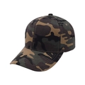 Outdoor adjustable baseball cap featuring a classic woodland camouflage pattern design - Green Woodland Camo