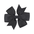 Handmade black grosgrain ribbon swallowtail bow hair clip for babies and children - Black