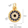 Blue zircon evil eye lucky charm pendant in gold finish with precise 10mm dimensions - L458584-Gold Small Round Eye